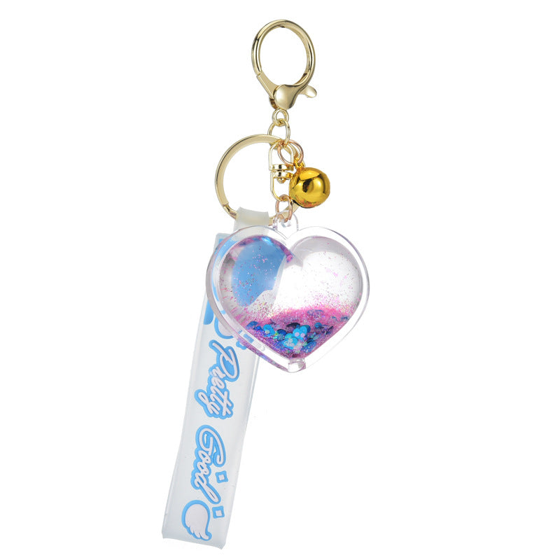 Wholesale Quicksand Love Acrylic Keychain