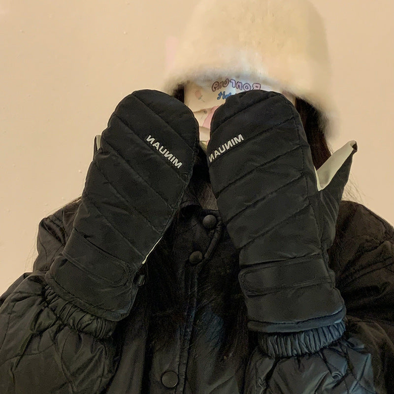 Wholesale Plush Cycling Cold and Windproof Winter Thickened Skiing Gloves for Cycling