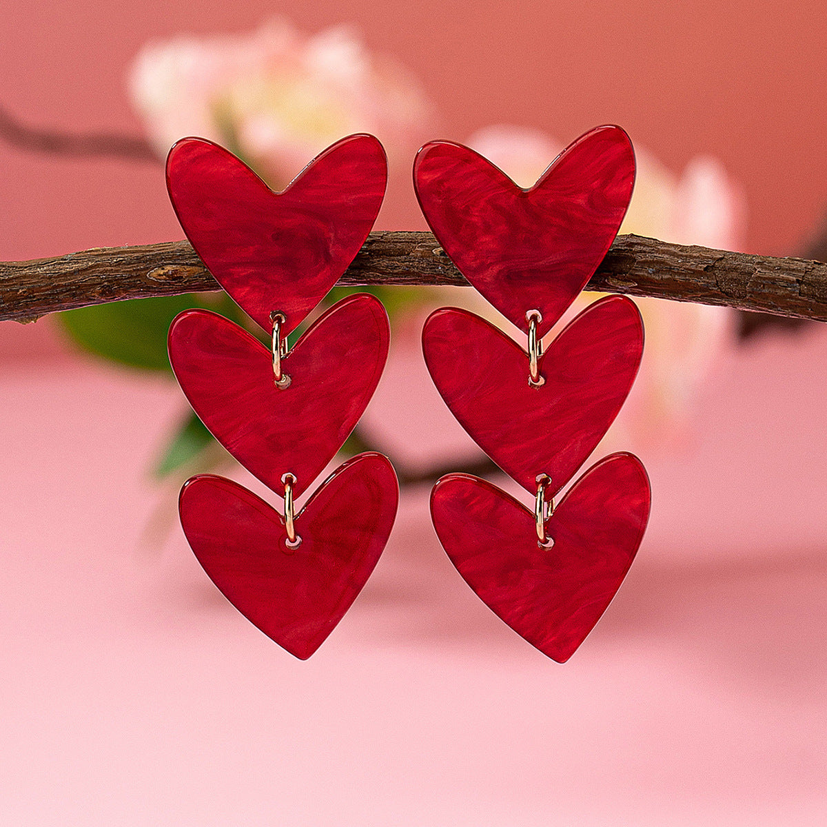 Wholesale Jewelry Cross-border E-commerce Supply 1 Pair of Acrylic Love Earrings for Valentine's Day