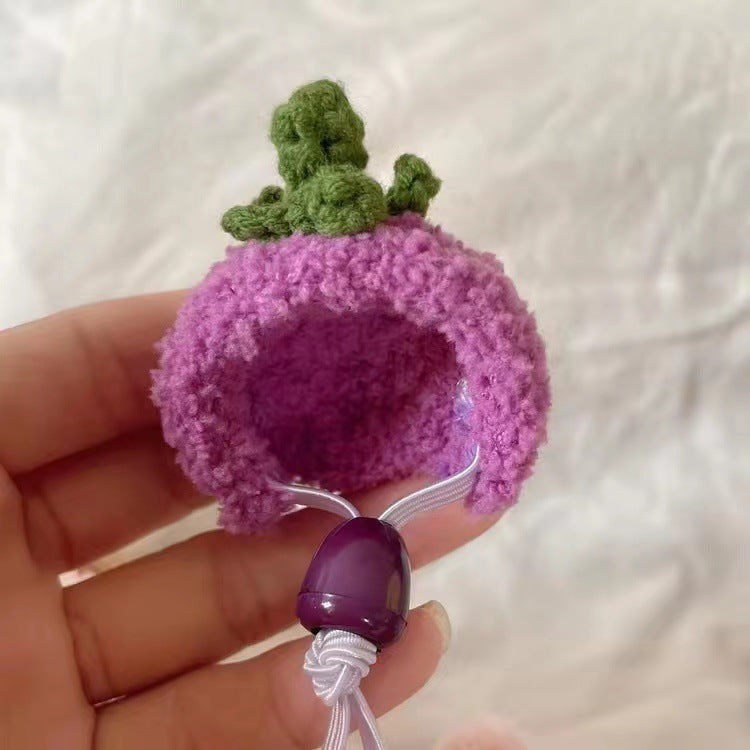 Wholesale plush cute small hat photography props handmade crocheted pet wool hat Winter Mini