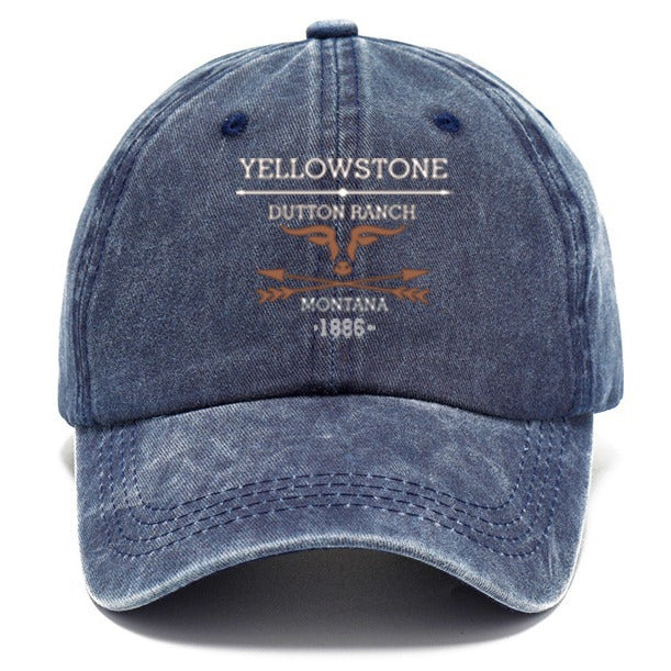 Wholesale Distressed Washed Cotton Printed Soft Top Baseball Cap