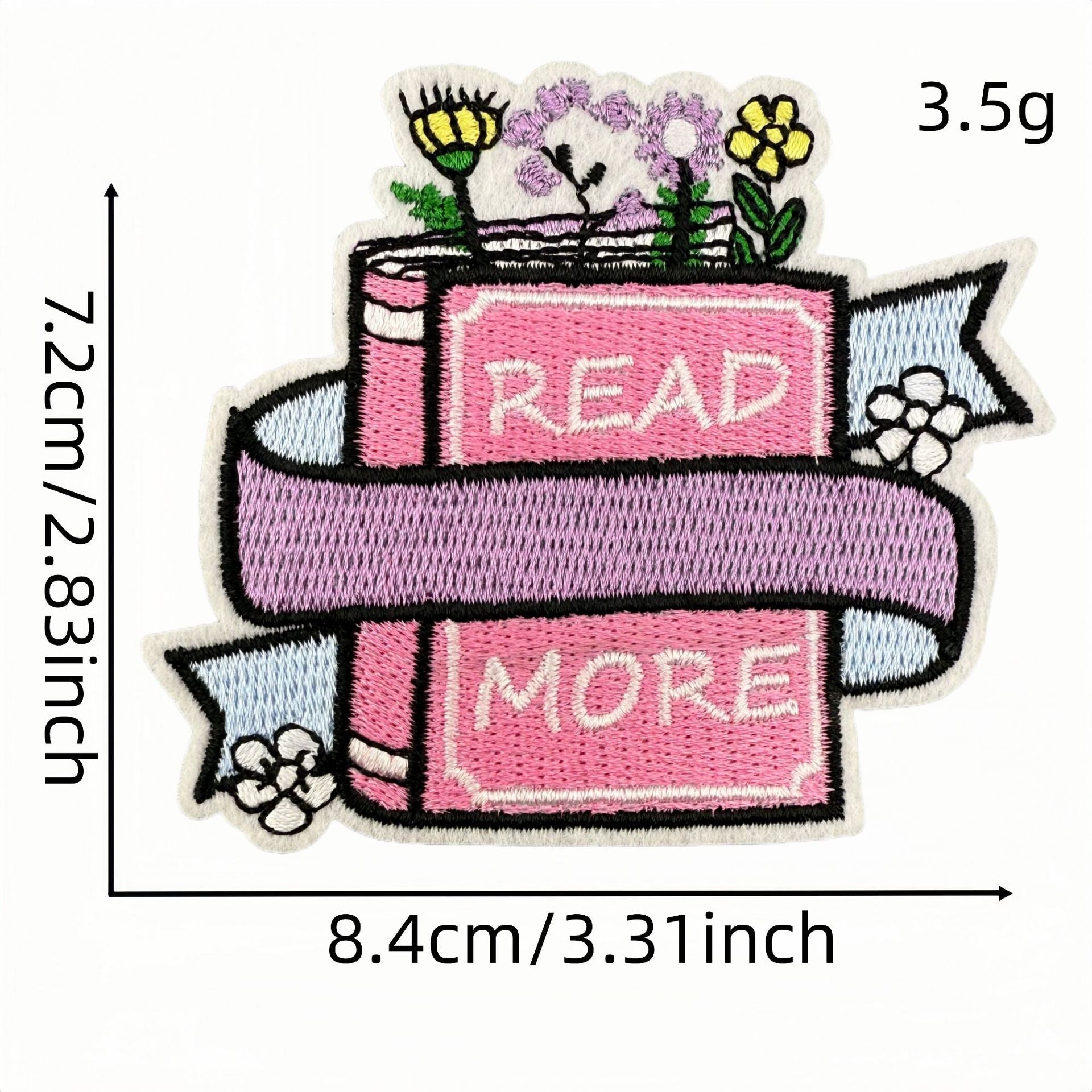 Wholesale Polyester Embroidered Cartoon Book Iron On Patch Reading Badge Decorative Fashion Accessory