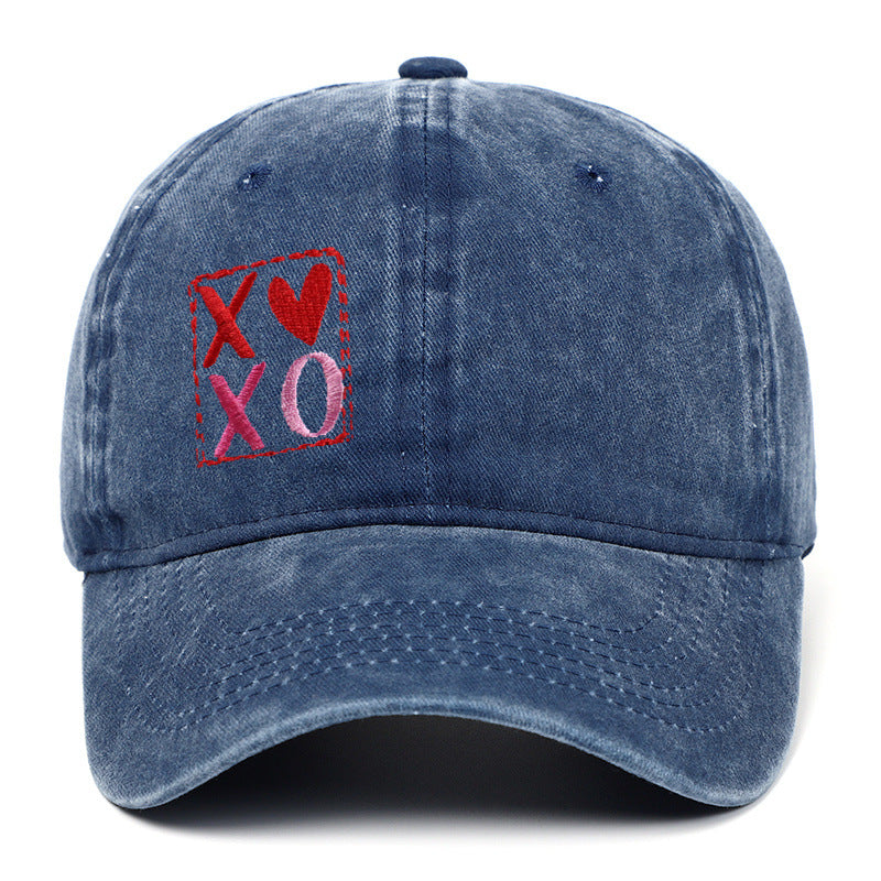 Wholesale Letter XOXO Embroidery Outdoor Washed  Personalized  Baseball Cap