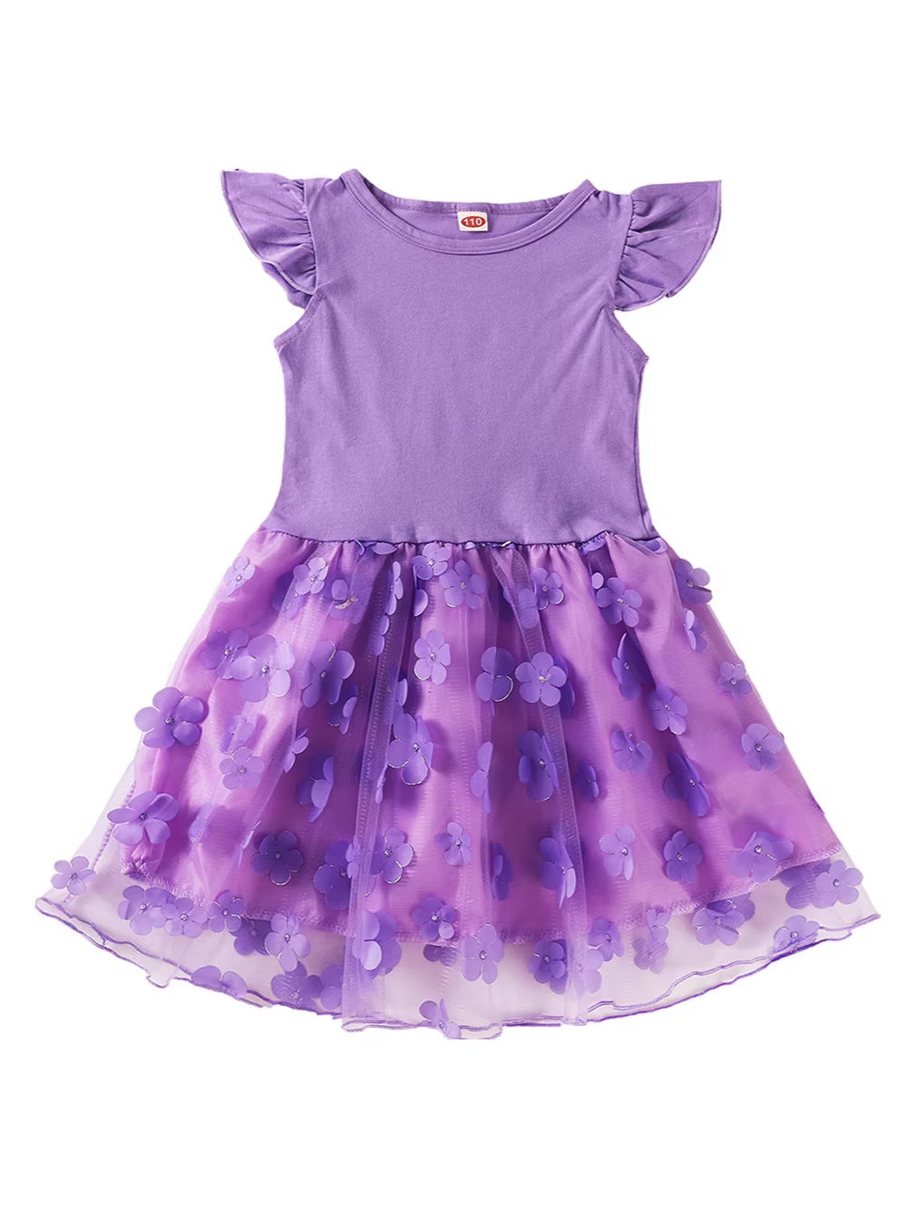 Wholesale Cotton Blend Flower Princess Tulle Dress For Toddler Girls Summer Party