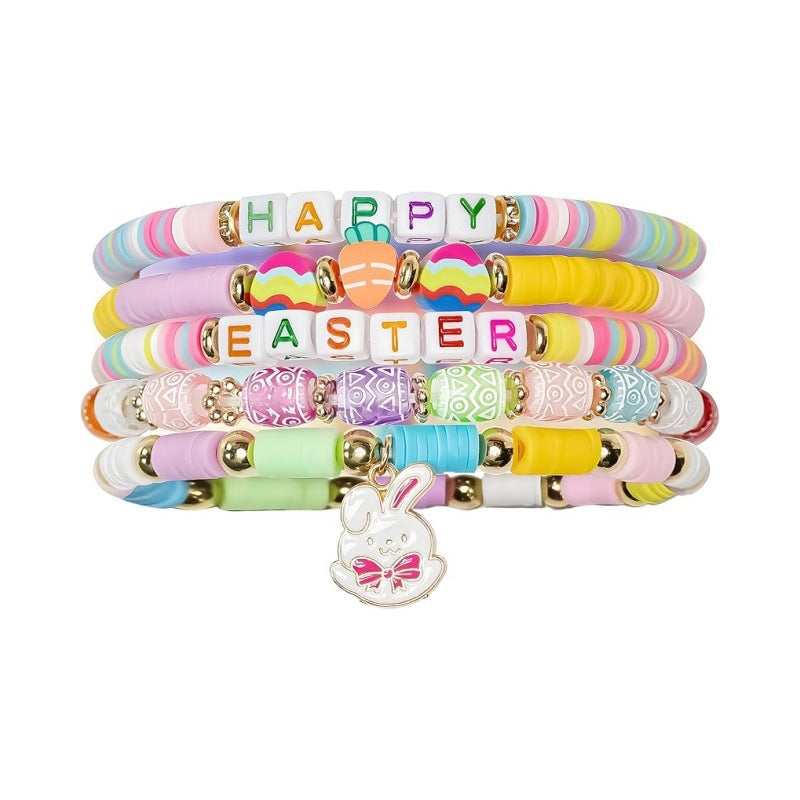 Wholesale  Easter Colored Soft  Clay Bracelet