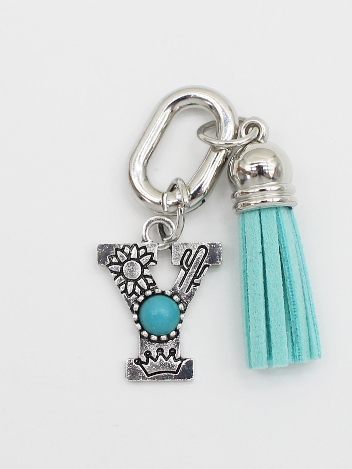 Wholesale ethnic style turquoise 26 letter tassel pendant