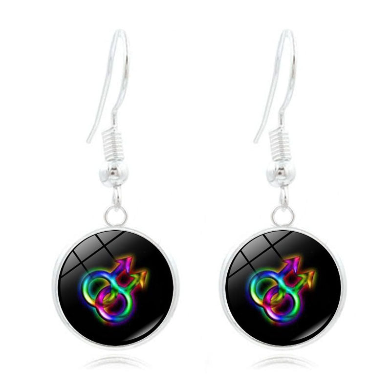 Wholesale Iridescent Long Silver Alloy Earrings