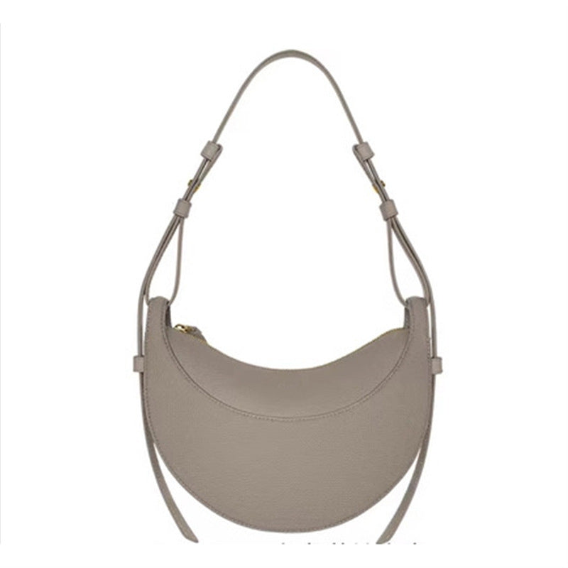 Wholesale Mini Moon Shape Saddle Bag Women's Leather Armpit Crossbody Bag High Quality Composite Cowhide Medium Size Spring Leisure Travel