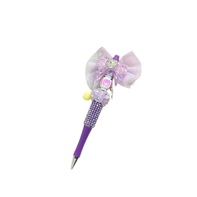 Wholesale  Beaded Pens Colorful Handmade Beaded Twisting Rhinestone Bow Ballpoint Pen