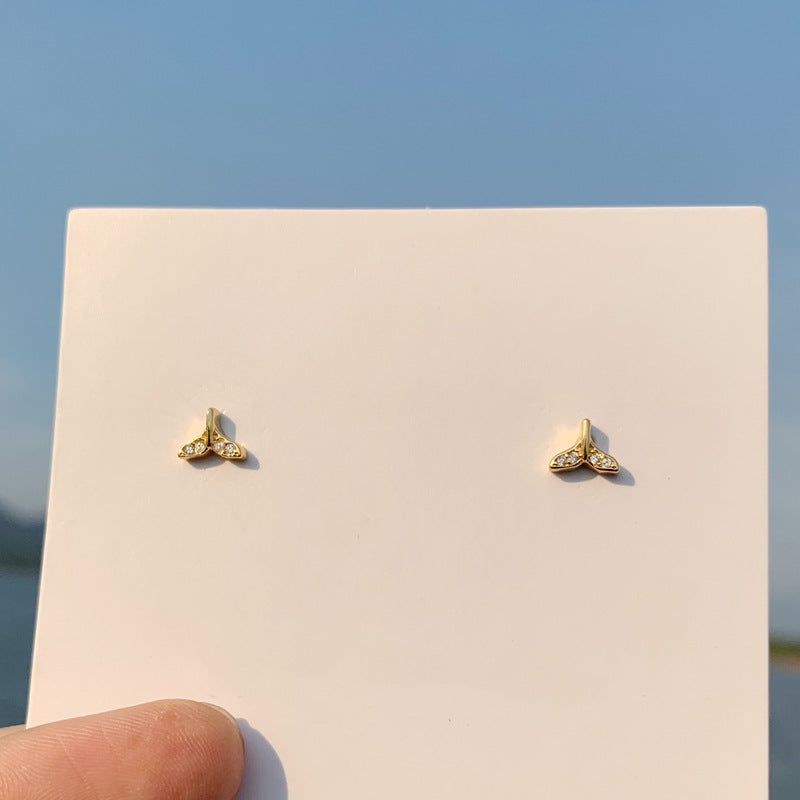 Wholesale Petite Gold Crown 925 Sterling Silver Earrings