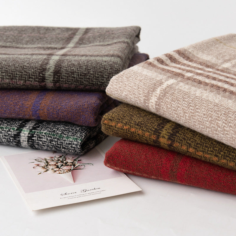 Wholesale Autumn and Winter Square Grid Scarf