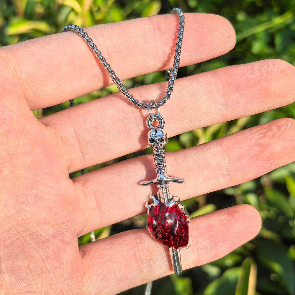 Wholesale Punk retro inlaid zircon cross pendant necklace