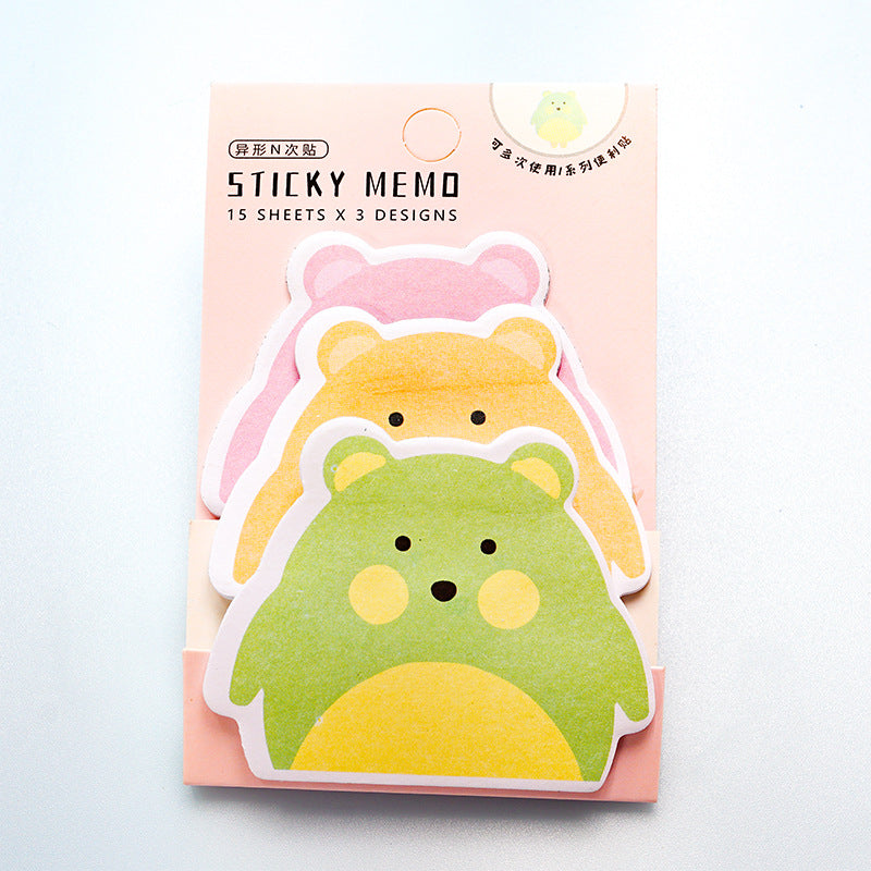 Wholesale 2pcs Cute Cartoon Sticky Notes 3 Books Animal Stacking Set
