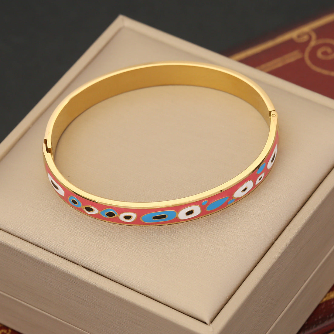 Wholesale Retro Oil Dripping Bracelets,  Eye Bracelets,  Stainless Steel Bracelets