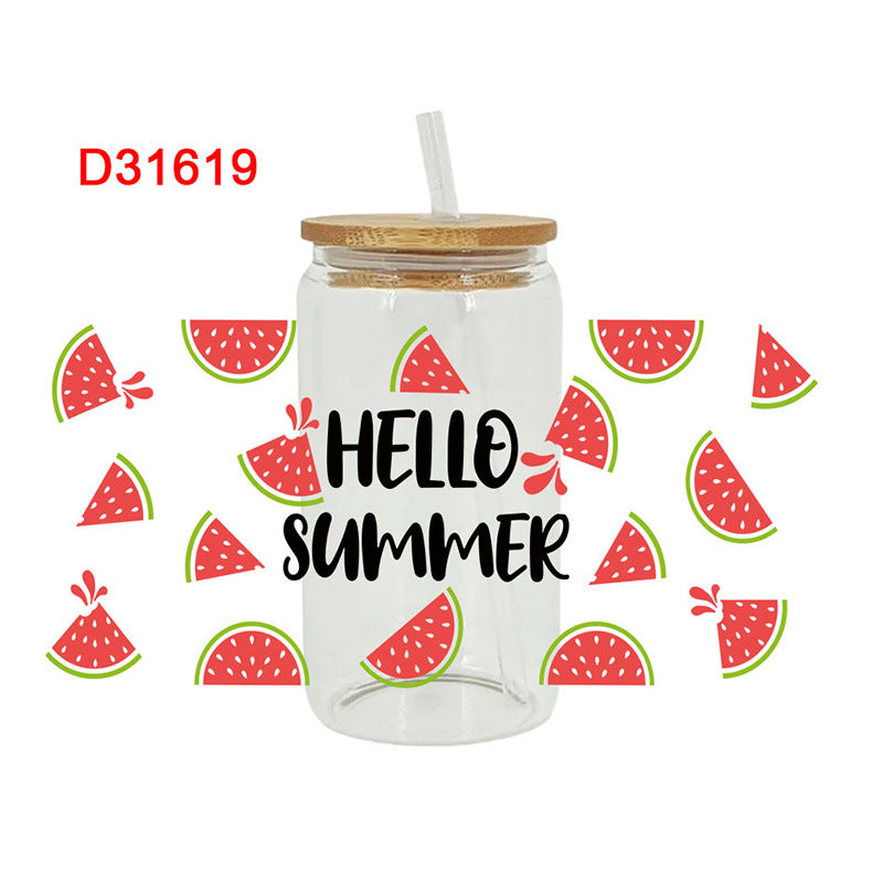 Wholesale Colorful Fruits in Summer 16oz Cup UV DTF Wraps