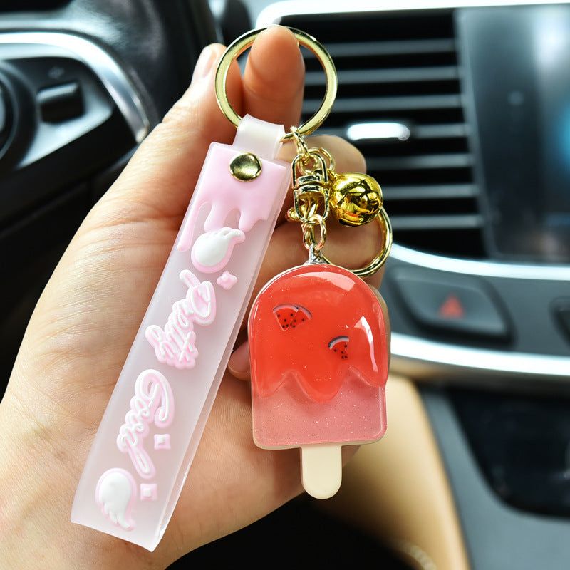 Wholesale Cartoon Ice Cream with Lights Acrylic Illuminated Keychains