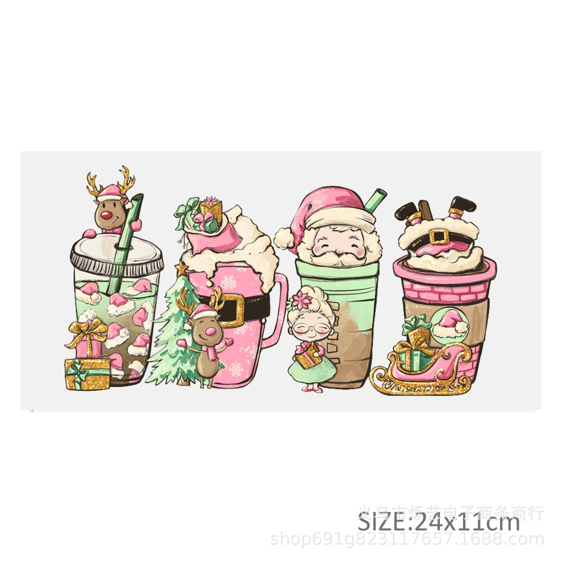 Wholesale Christmas  Snowman Drink  16oz Cup UV DTF Wraps