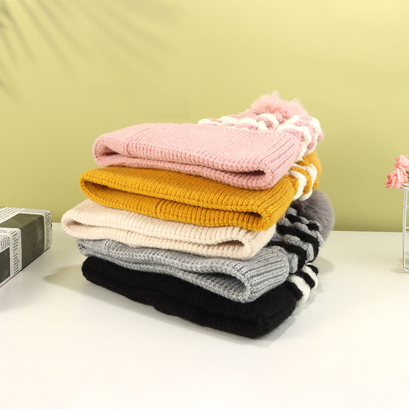 Wholesale Velvet Winter Thickened Twist Coarse Knitted Ear Protection Acrylic Hat