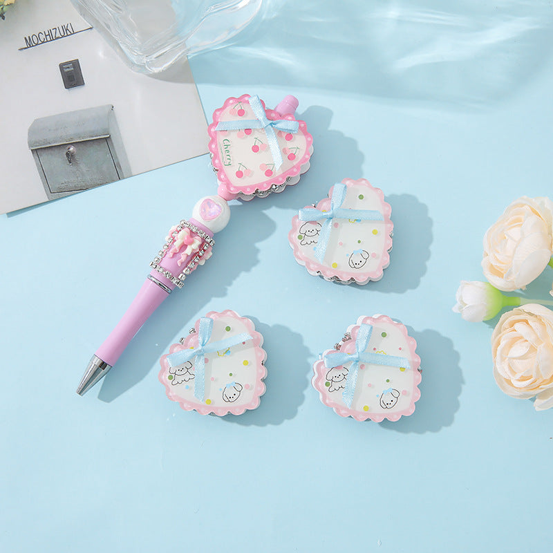 Wholesale 10pcs cartoon love bow beads cute acrylic beads
