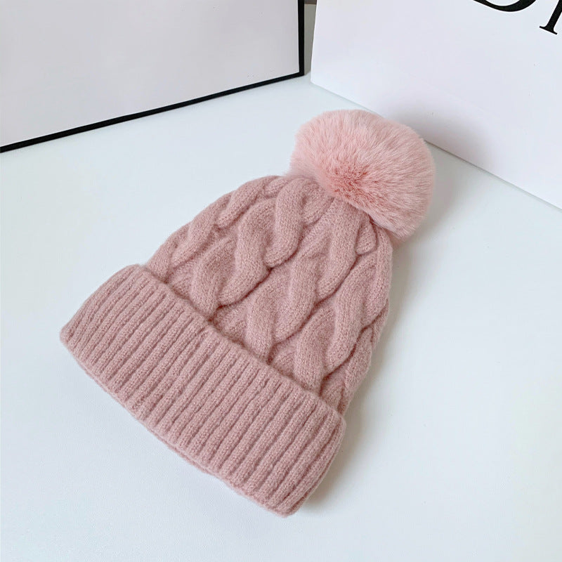 Wholesale Woolen Hat Cashmere Twist Elastic Warm Knitted Hat