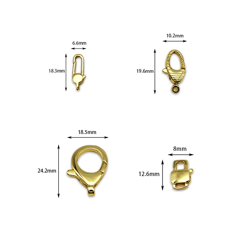 Wholesale of Gold Lobster Buckle Copper DIY Jewelry Accessories
