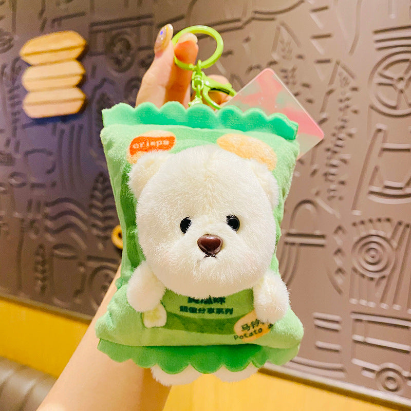Wholesale Cartoon Plush Potato Chip Bear Doll Keychain
