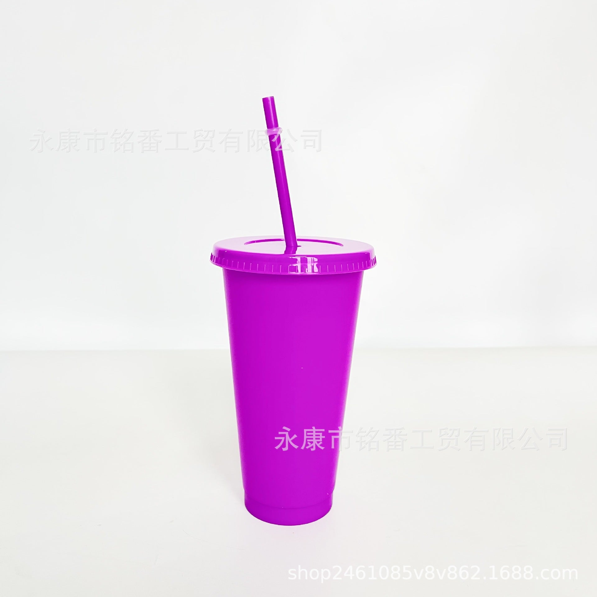 Wholesale 5pcs 24OZ solid color PP plastic large capacity 710ml straw cup