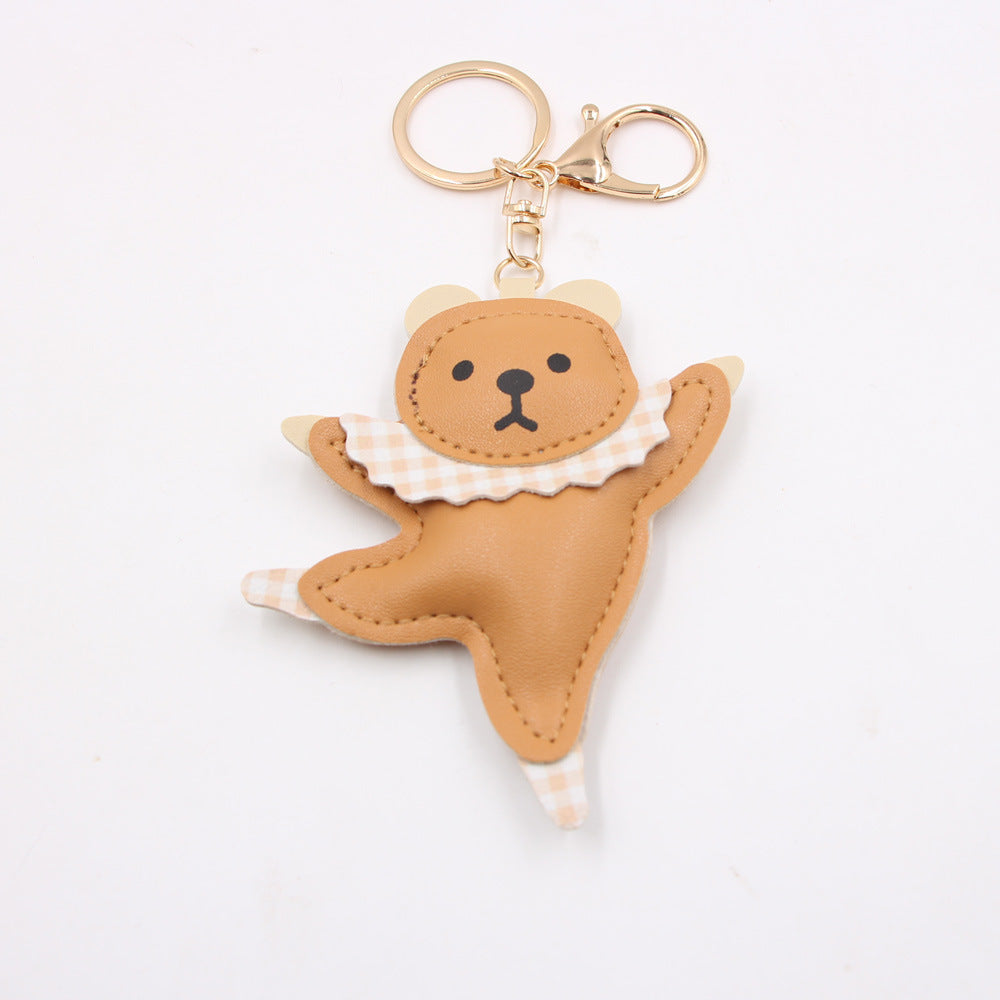 Wholesale Ballet Dance Bear Leather Keychains