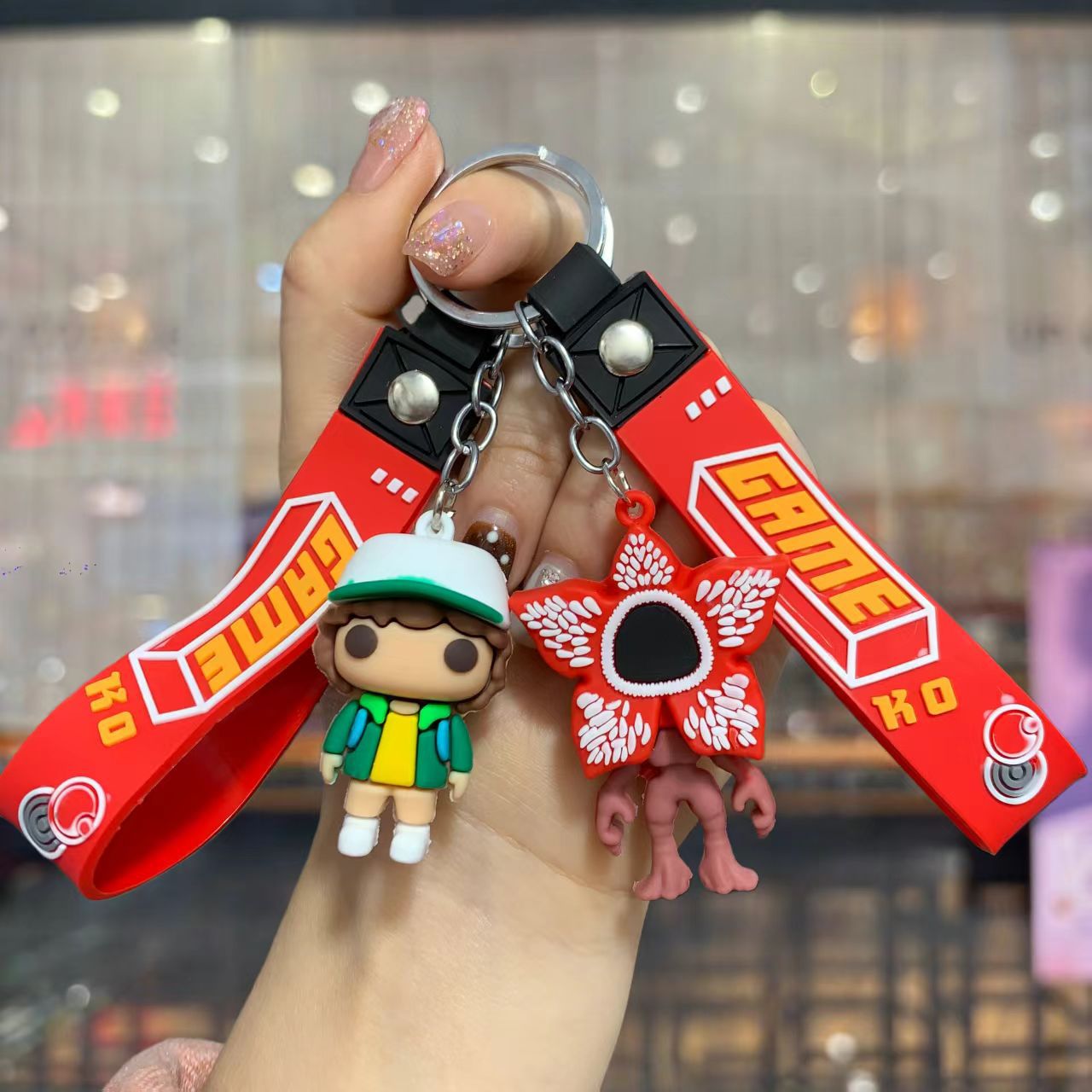 Wholesale Cute Cartoon Flower Character Pvc Soft Glue Keychain