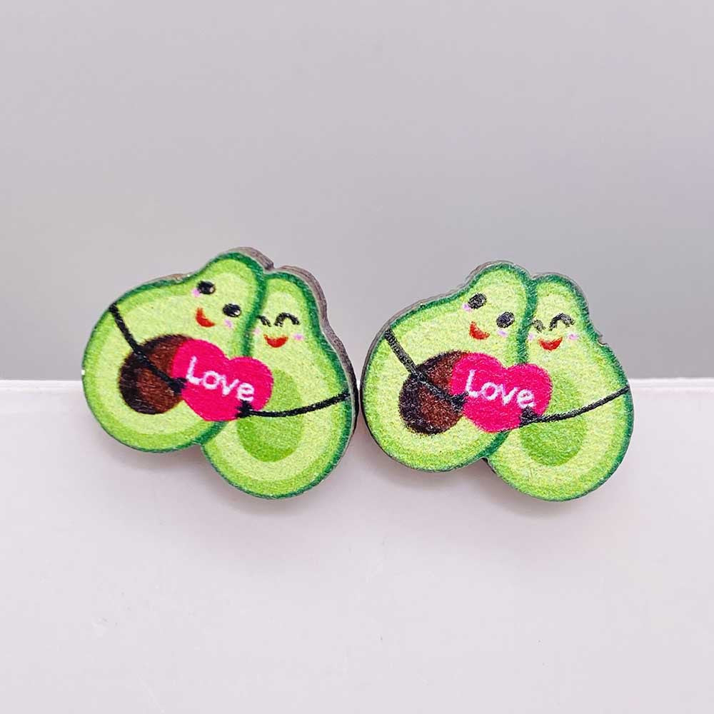 Wholesale Valentine's Day Pink Envelope Dwarf Rose Wooden Earrings