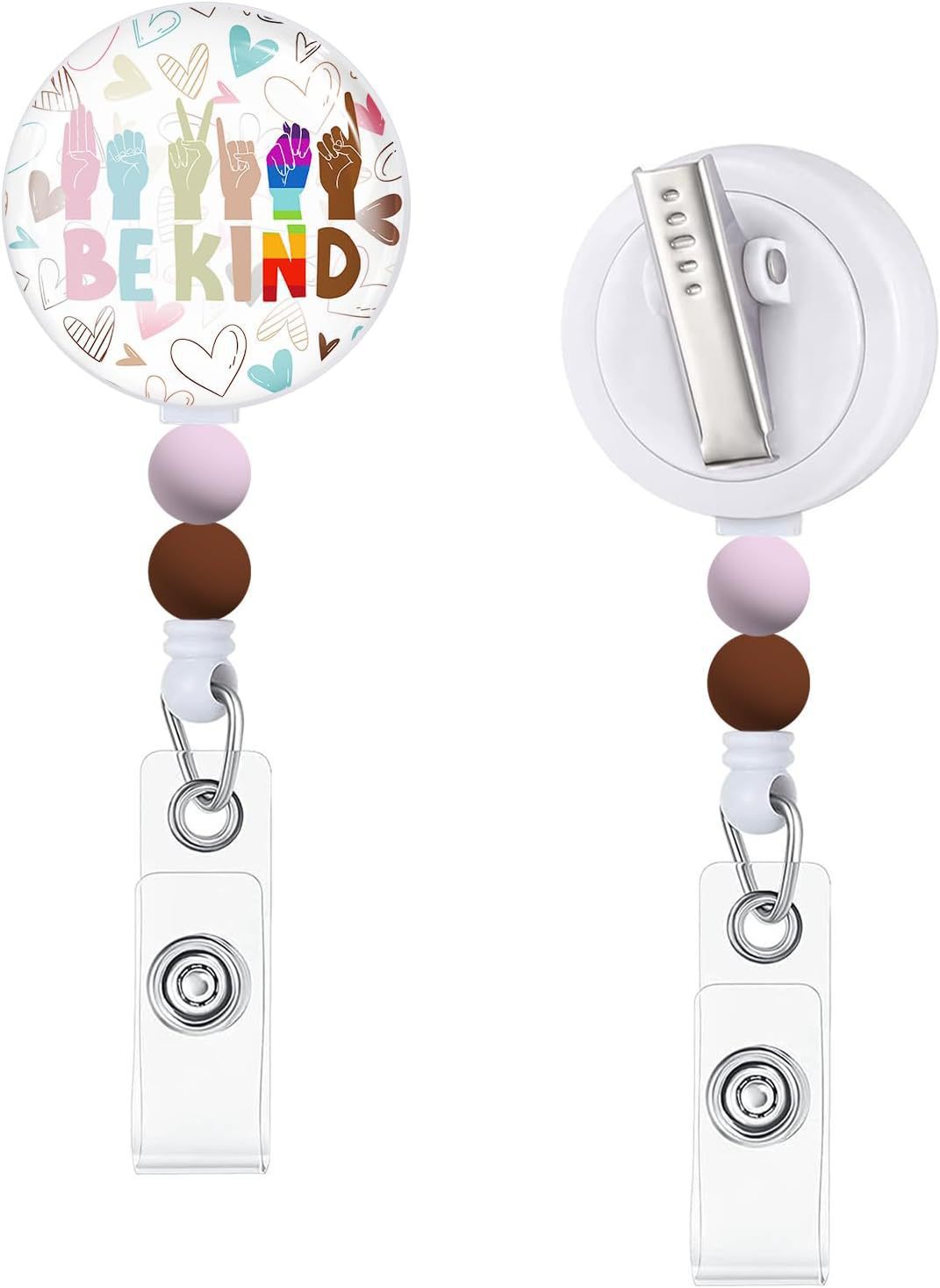 Wholesale Rainbow Devil Eye Autism Badge Scroll Retractable Keychain