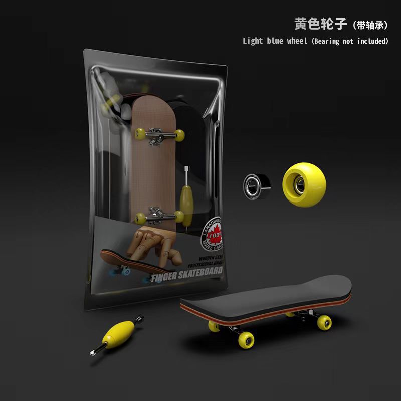Wholesale Five layer maple bearings alloy wheels fingertip skateboards Doll Accessories
