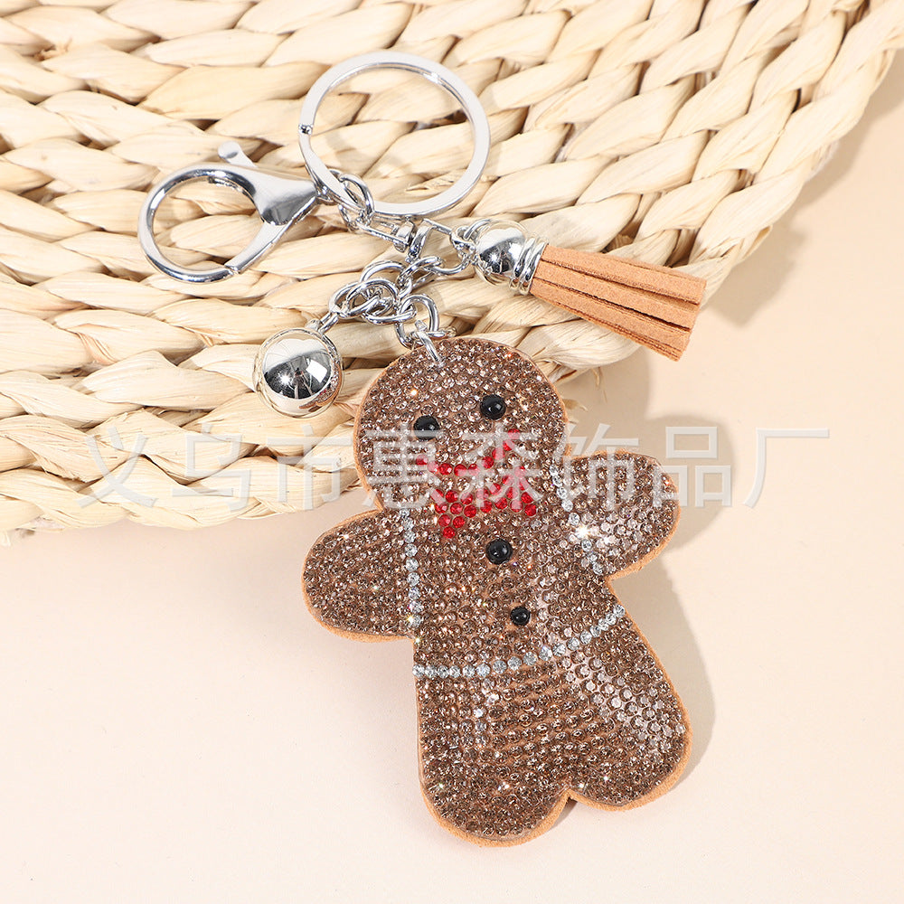 Wholesale 4pcs Diamond studded cartoon Rhinestone Keychain