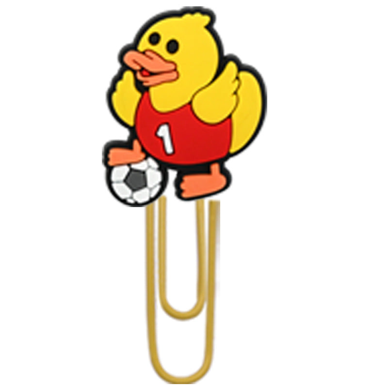 Wholesale Random 50pcs Little Yellow Duck Metal Soft Rubber Paperclip Bookmarks