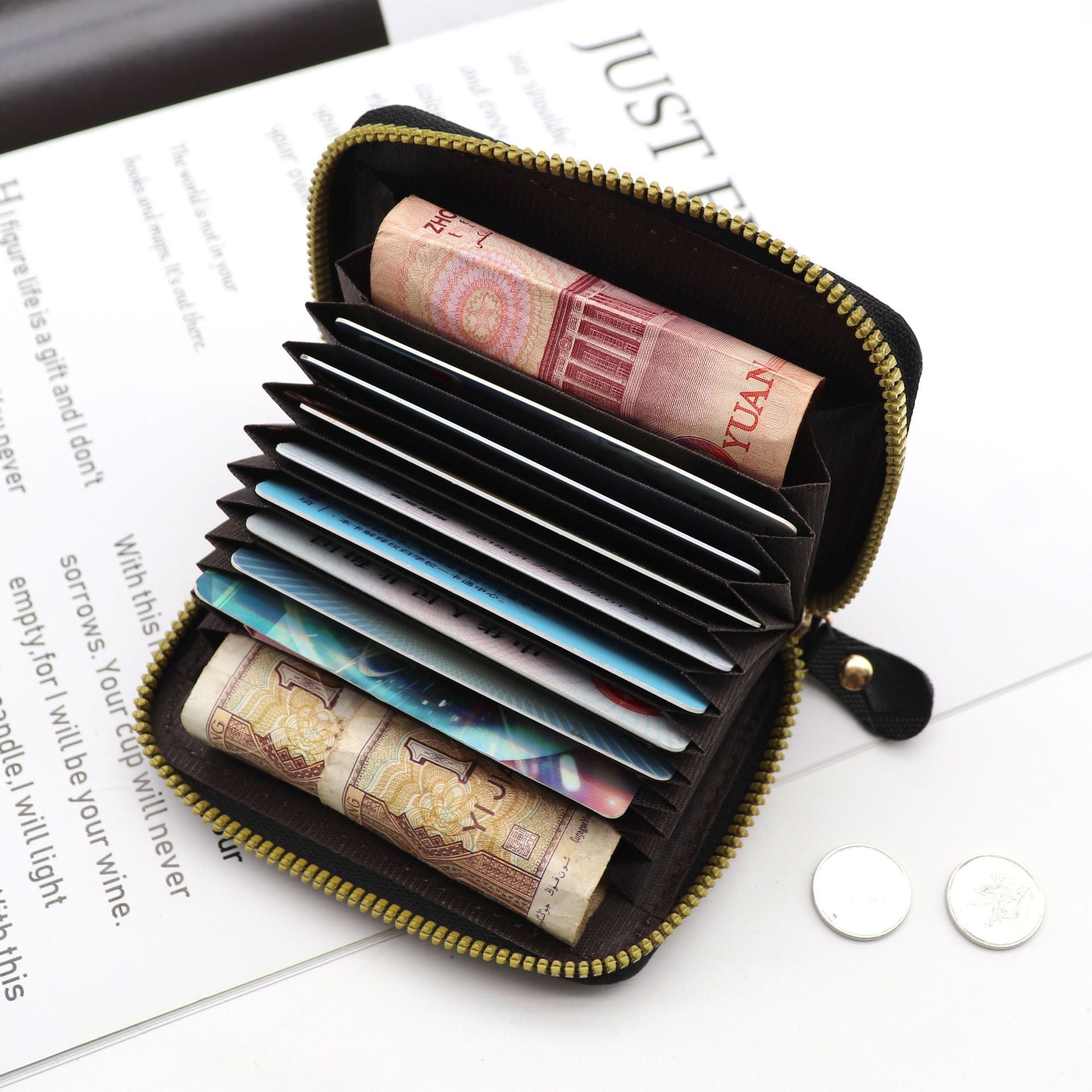 Wholesale Accordion card holder with large capacity and multiple card slots