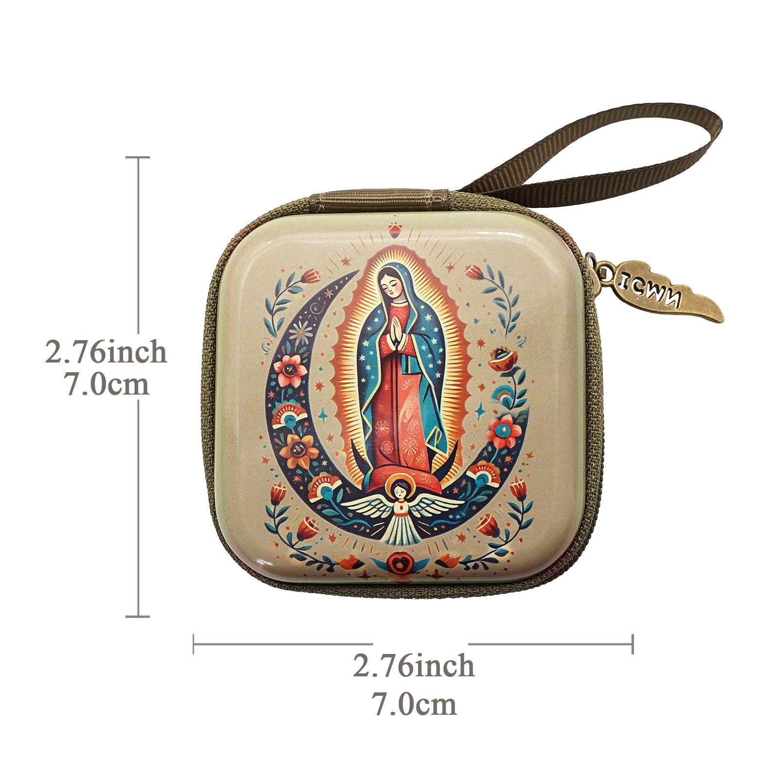 Wholesale Square hand drawn cartoon pattern portable coin purse