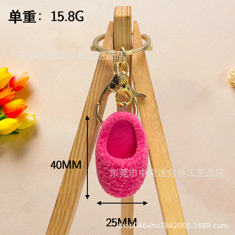 Wholesale 2pcs/pack Cute Creative Mini Fur Shoes, Keychains, Bags, Trinkets, Pendants