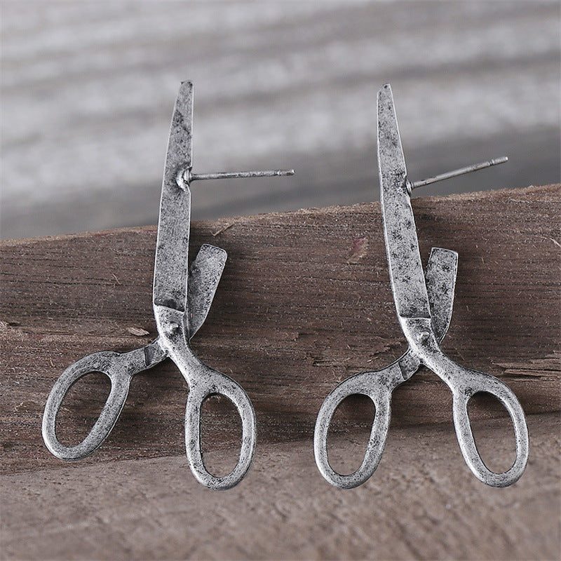 Wholesale Retro Cool Creative Scissor Stud Earrings
