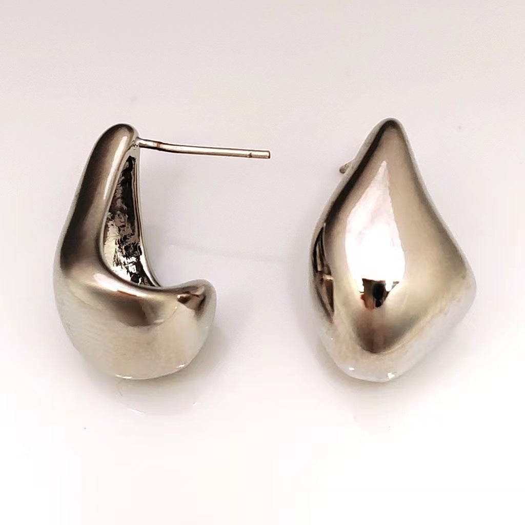 Wholesale Irregular Water Drop Mosquito Coil Disc Copper Earrings