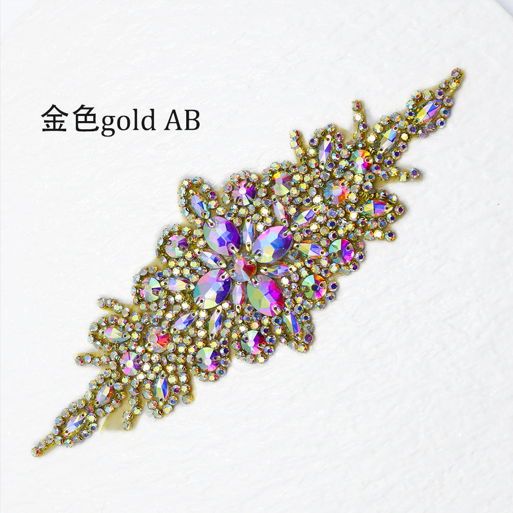 Wholesale Hand sewn bead rhinestone hot melt adhesive patch