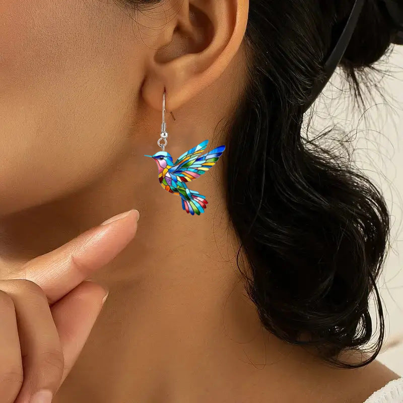 Wholesale Original design three-piece hummingbird earrings and necklace set