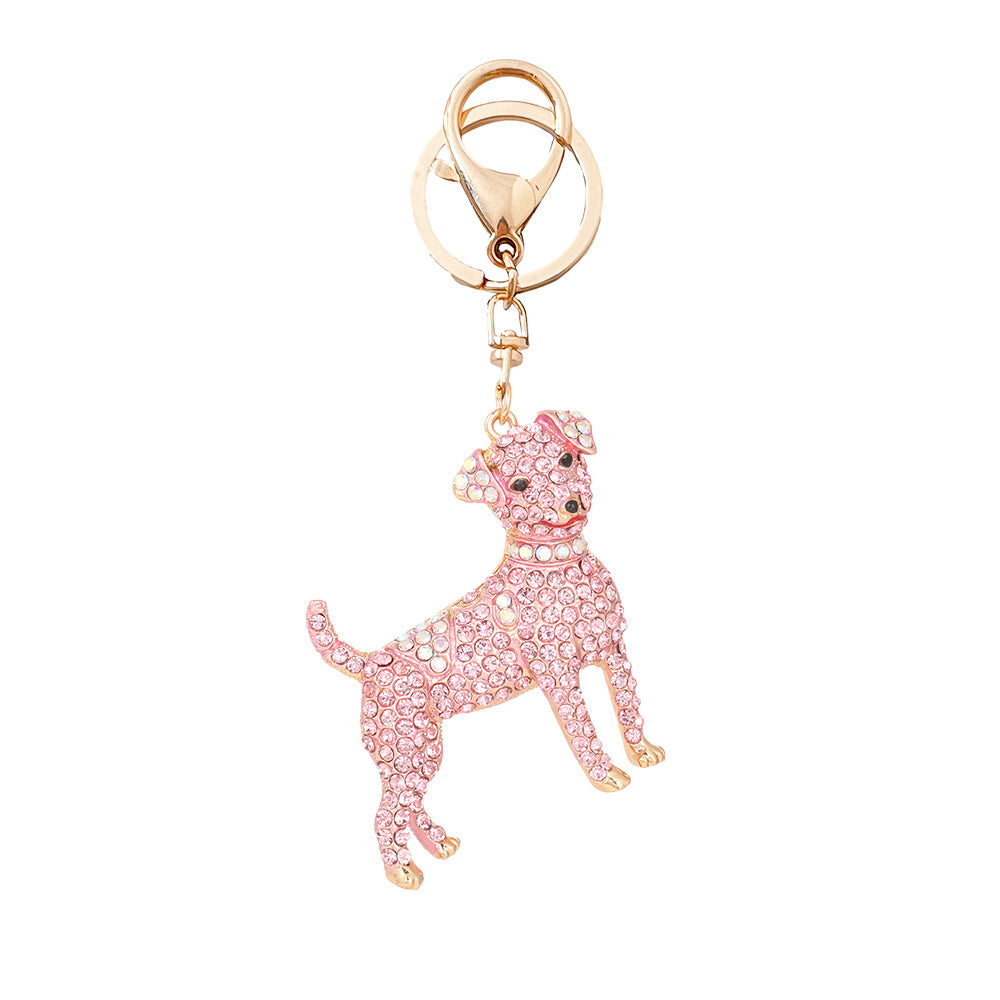 Wholesale Colorful Zodiac Dog Rhinestone Metal Keychain