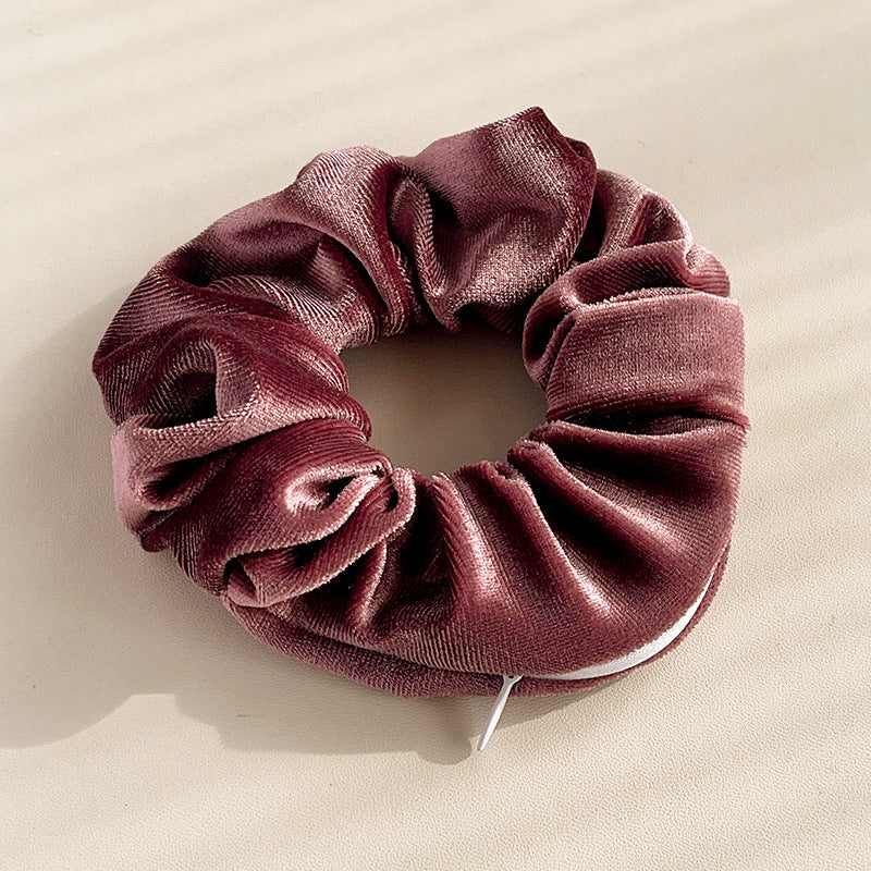 Wholesale Velvet Creative Zipper Pig Intestine Pleated Ponytail Head Rope