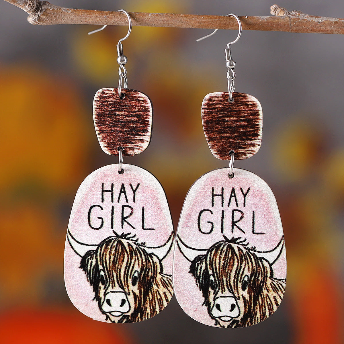 Wholesale Western retro bull head earrings