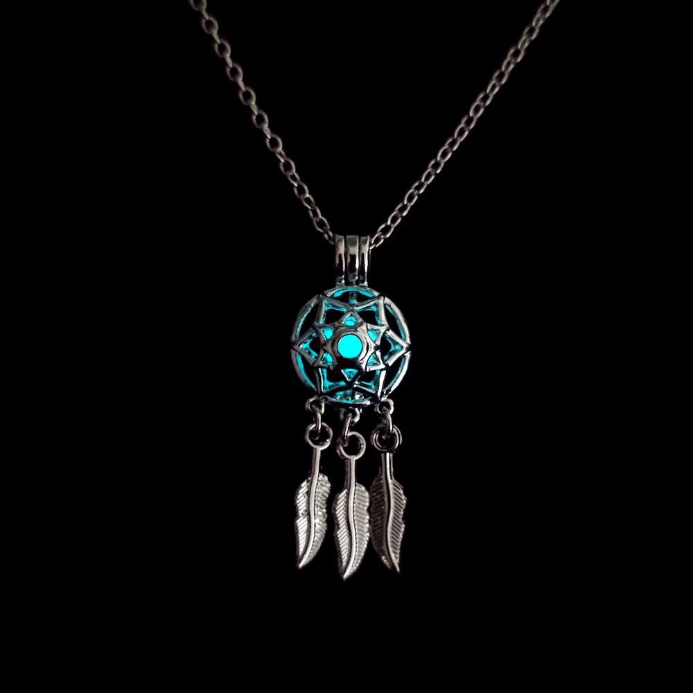 Wholesale Can open the dream catcher night light Halloween  necklace