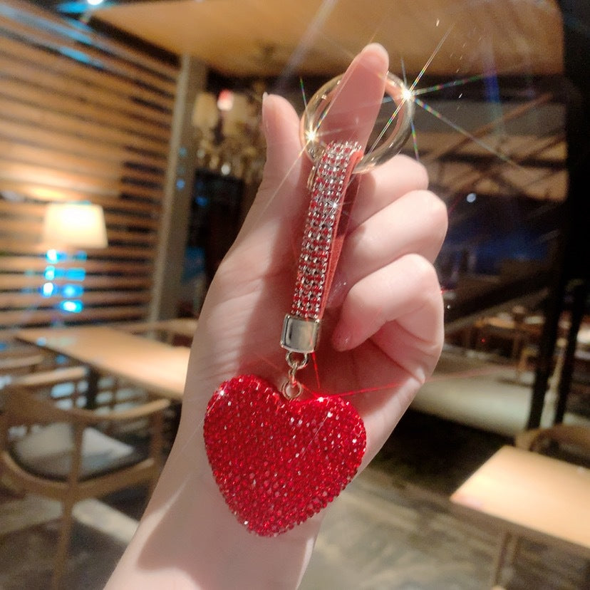 Wholesale Ceramic Full Diamond Rope Heart Key Chain