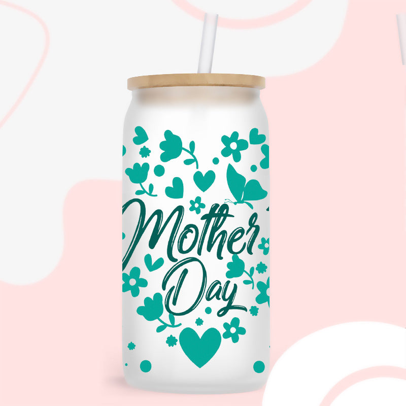 Wholesale Love Pattern Mother's Day 16oz Cup UV DTF Wraps
