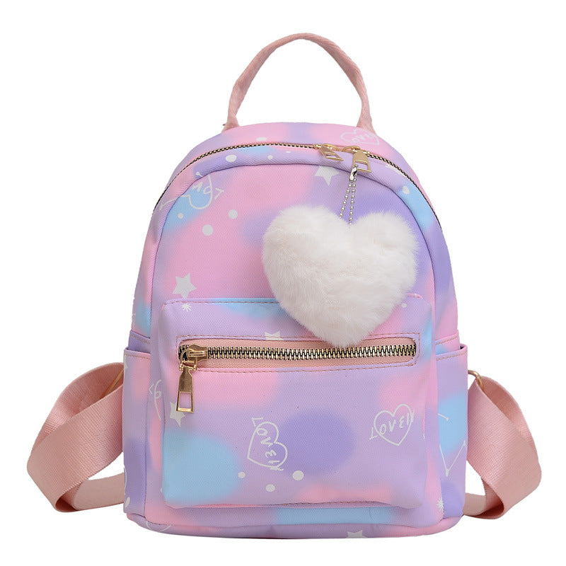 Mochila de corazón colorido de poliéster al por mayor