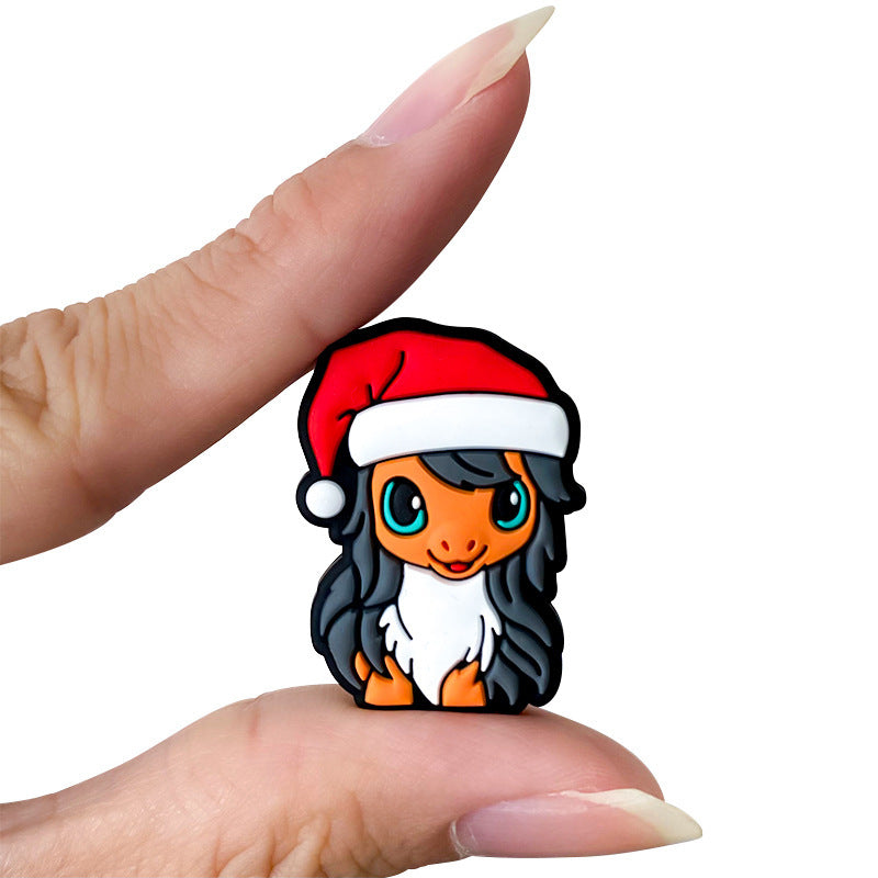 Wholesale 10pcs Christmas Pony Children' s Food Grade Focal Beads