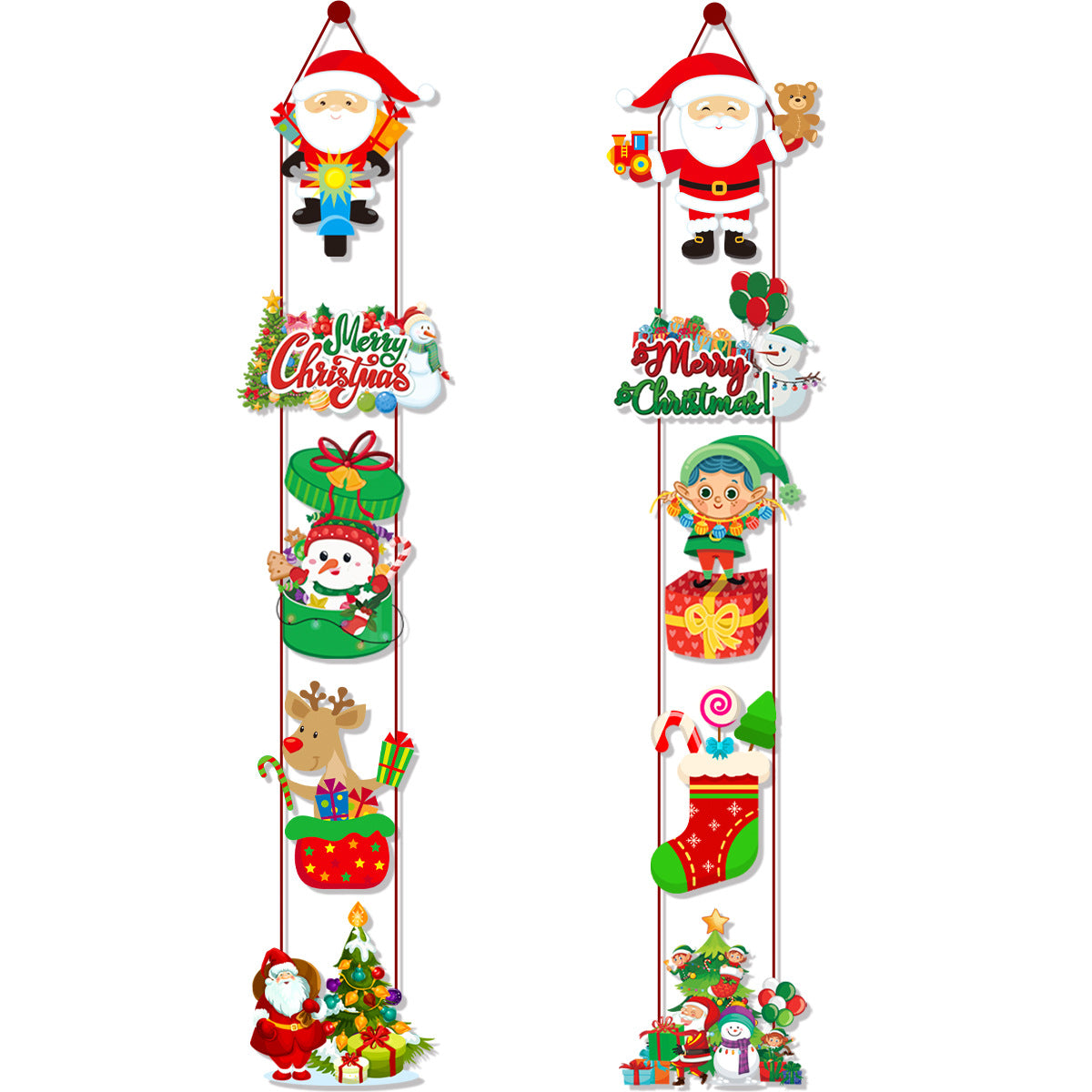 Wholesale 10pcs/pack New Christmas Party Paper Santa Claus Christmas Tree Decoration Pendant